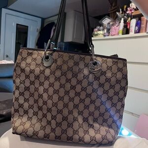 Gucci Beige and Brown GG Canvas Tote